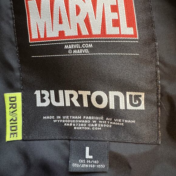 Burton Boys Dry Ride Marvel Ski/Snow Jacket Size L Large (14-16) - Picture 5 of 8
